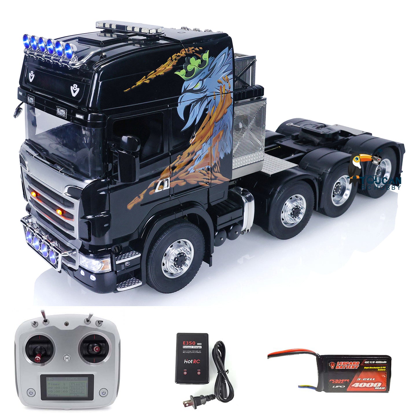 LESU 1/14 8x8 Painted Assembled RC Tractor Truck 20130013C With Metal Chassis