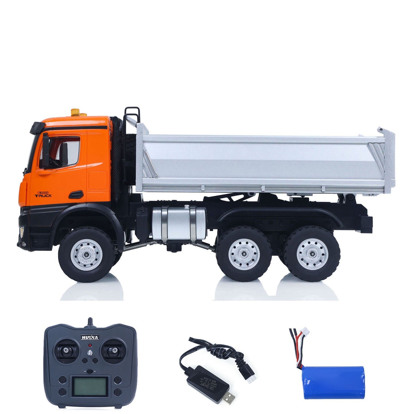 Fast Shipping 1/14 HUINA 1598 2.4G Remote Control Dumper 6*6 Engineering Transport Vehicle Lifting Rod Tipper Car Light Sound Battery Toys