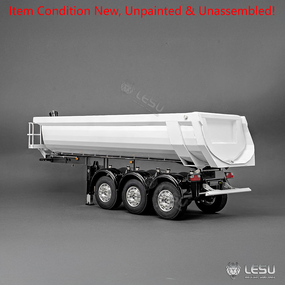 LESU 3Axles Metal 1/14 RC Hydraulic Dump Trailer for DIY TAMIYA Tractor Truck Radio Controlled Lorry Car Vehicle R62 R770S