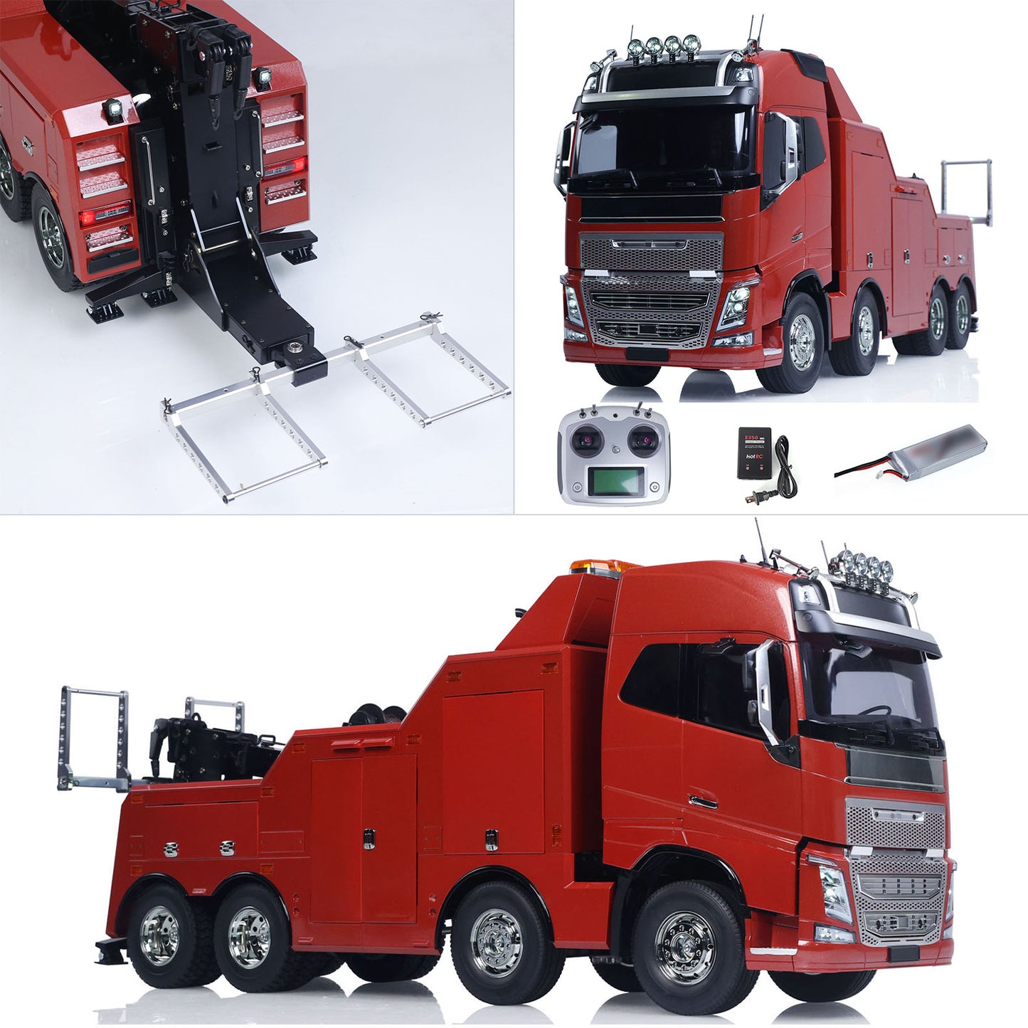 Customized DIY TAMIYA 56362 1/14 8x4 RC Wrecker Tow Truck Rescue Car FH16 RTR Electric Recovery Vehicles I6S Radio Battery Sound Light System