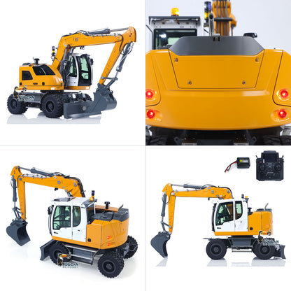 1/14 RC Hydraulic Wheeled Excavator LR914 8-ways Valve RTR Metal Remote Control 4*4 Digger Model Axle Lock Flysky PL18EV Lite
