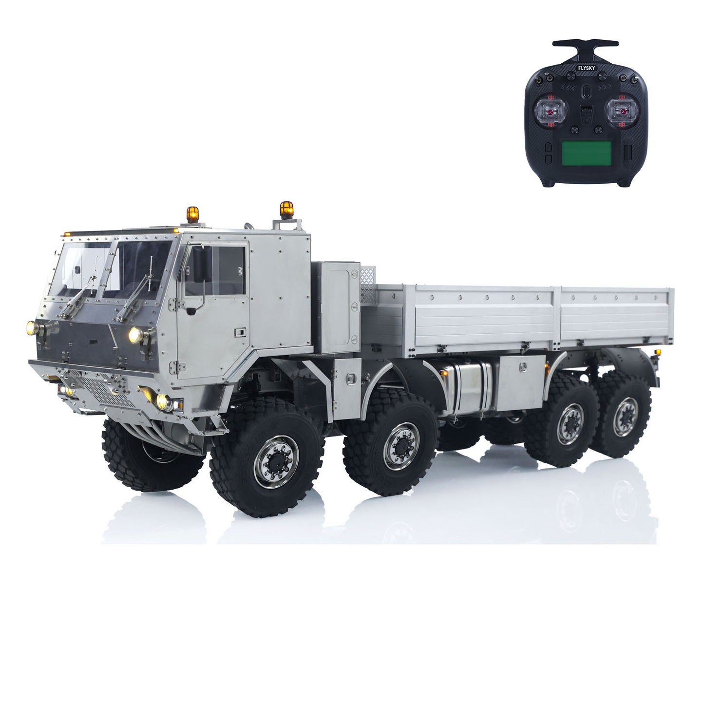 T815 3Speed 1/14 RC Off Road Military Truck Metal Body Remote Control 8*8 Transport Vehicle Flysky ST8 Radio Light Sound