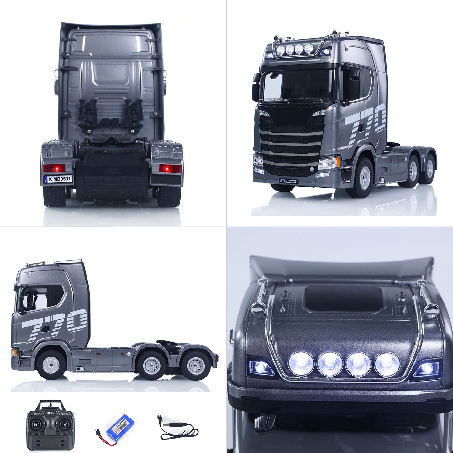 SOLD OUT Fast Shipping 1/18 Plastic 6X4 Remote Control Tractor Truck 770S 1501 RWD RC Lorry Vehicle Light Sound Ready to Run Model Toys for Adults
