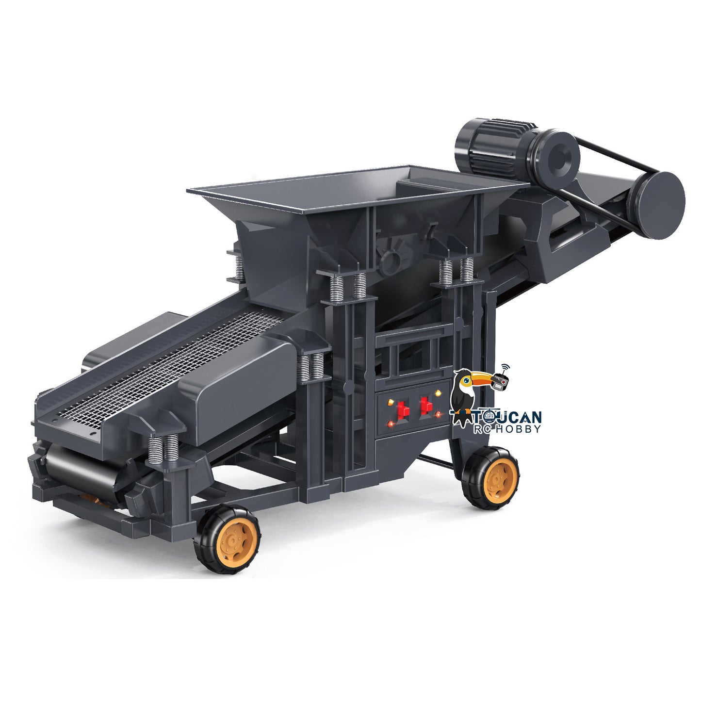 1/50 Electric Remote Control Vibrating Sand Sieve Machine 180 RC Dump Truck Loader Model Lights Sounds Half Metal Mini Gift