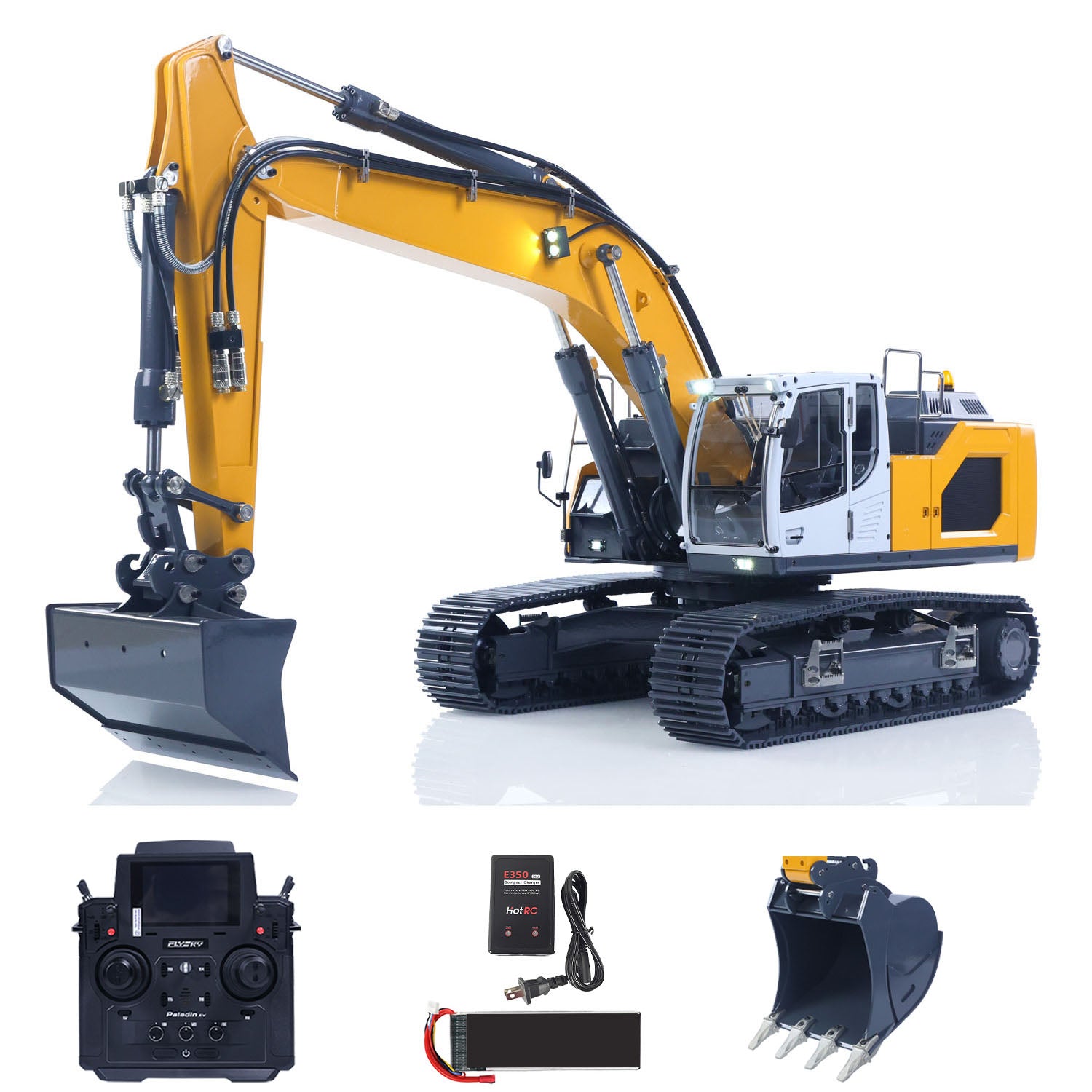 XDRC Metal 1/14 Hydraulic RTR 945 RC Excavator With 5CH Reversing
