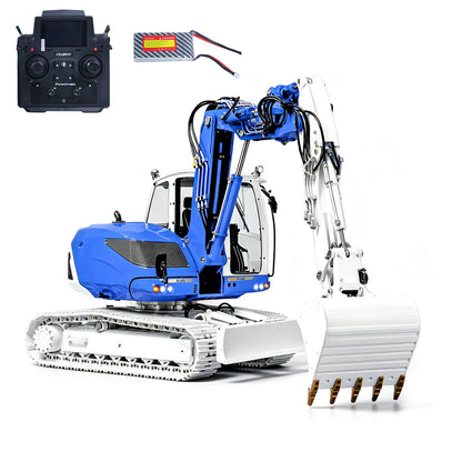 15MC LESU Metal 1/14 Hydraulic RC Excavator MC15 4 Arms Remote Control Digger Model 9 Ways Valve Dual Pumps Light Sound Radio Battery
