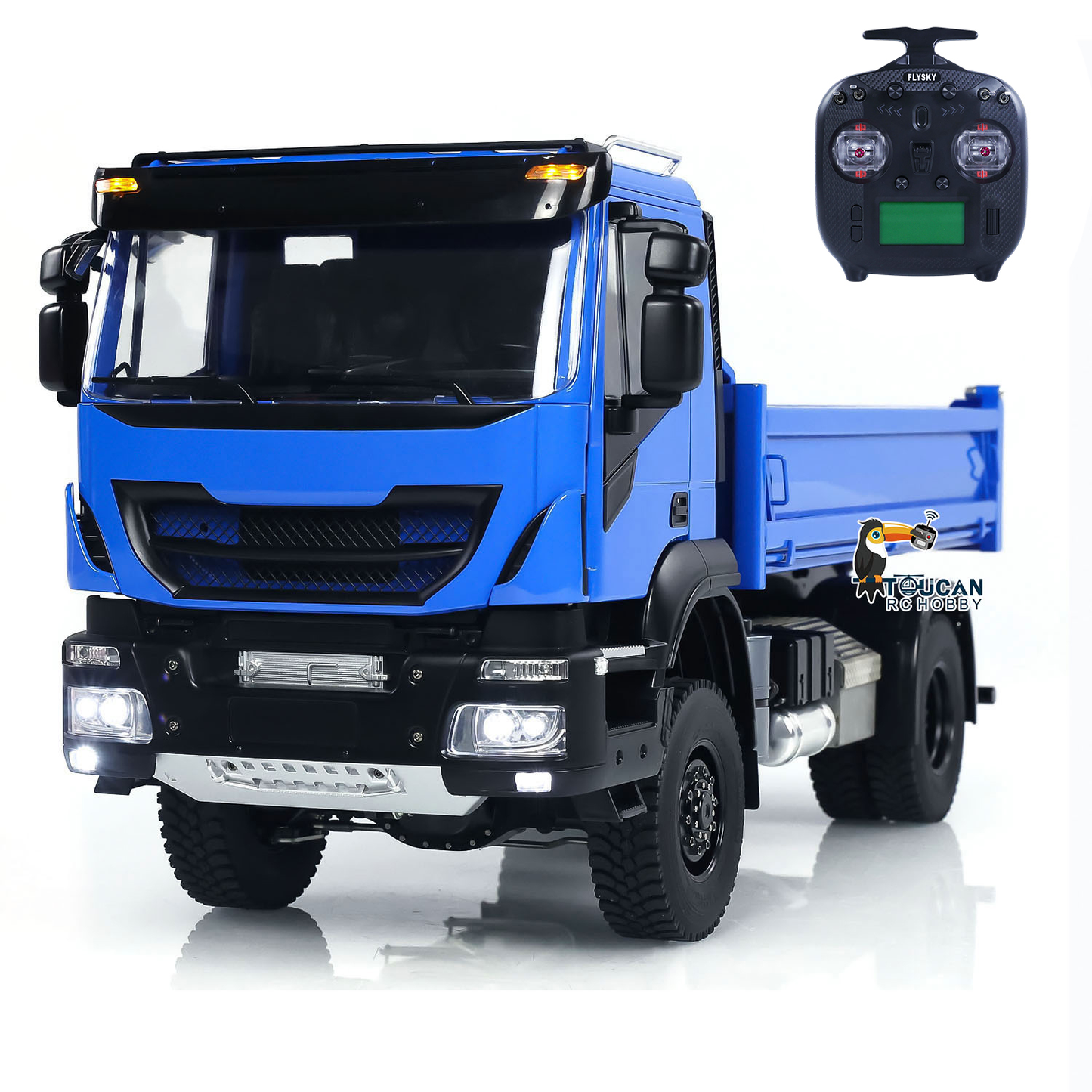 Metal 1/14 4x4 RC Hydraulic Dump Truck RC Tipper Customized Blue