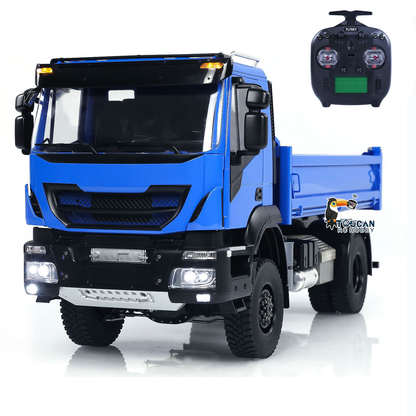 Metal 1/14 4x4 RC Hydraulic Dump Truck RC Tipper Customized Blue