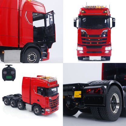 8X8 1/14 RC Tractor Truck 770S Metal Transmission W/ Transfer Case 3Speed Gearbox Light Sound System Painted Model No Charger