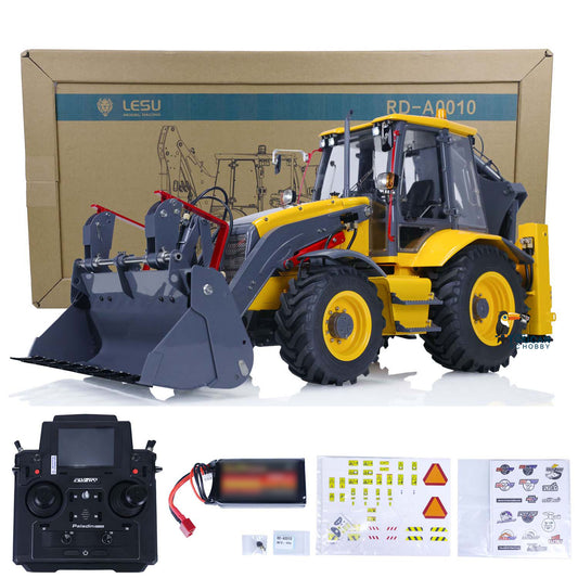 LESU 1/14 Metal Hydraulic RC Backhoe Loader AOUE BL71 2 in 1 Electric Excavator