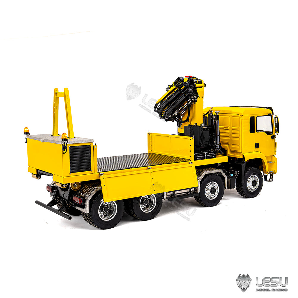 2Speed LESU 1/14 RC Hydraulic Roll on off Dumper Truck Crane Model TGS Metal 8x8 Chassis Electric Tipper 2+7CH Valve Axles Lock Lights Sound