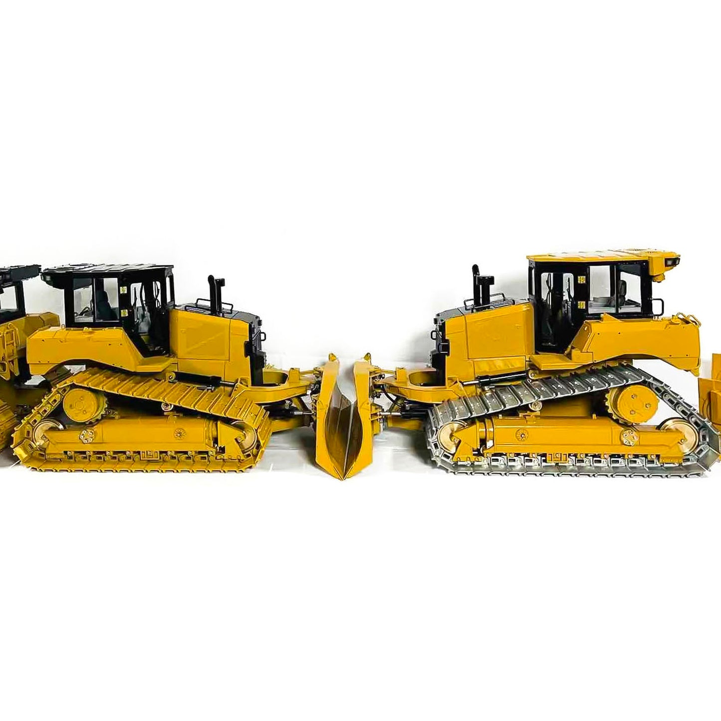 1/14 Remote Control Hydraulic Bulldozer D6 Heavy Dozer RC Model Metal Chassis Brass Road Wheel Light System Flysky Radio Battery Construction Vehicle