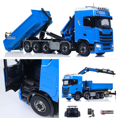 SA770S 1/14 RC Hydraulic Crane Dump Truck 10X10 Radio Controlled Full Dumper Car