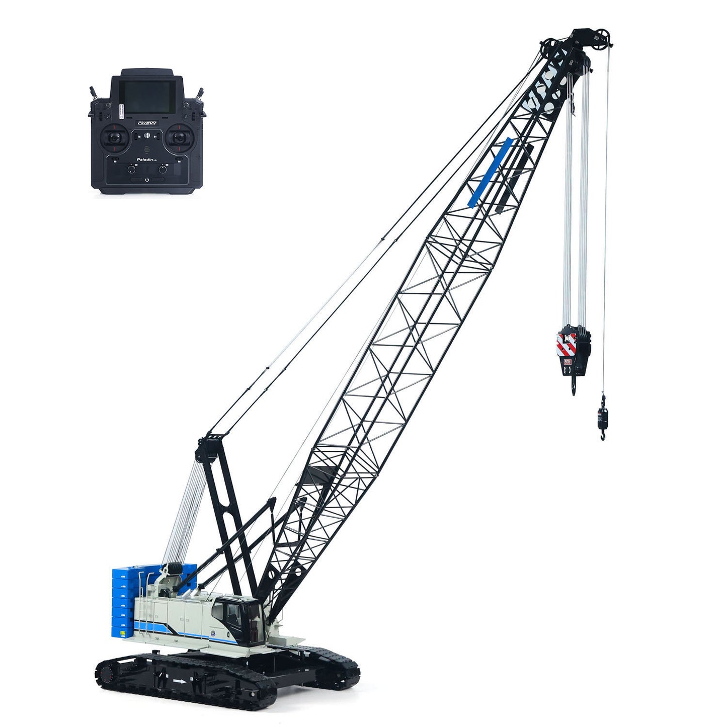 Metal 1/14 RC Hydraulic Crawler Crane C1200 Remote Control Construction Vehicle Ready to Run Flysky PL18 LITE Radio Brushless Motor Battery