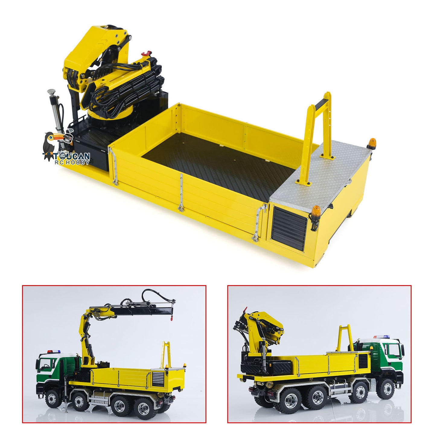 Metal Cargo Box & Hydraulic Crane 7CH Valve Pump for LESU 1/14 Radio Controleld Roll Off Dumper Truck DIY RC Tipper Model Car