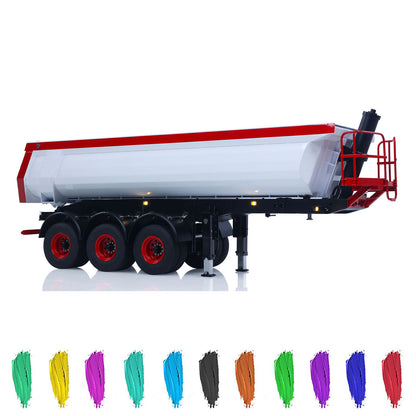 Metal LESU 3Axles 1/14 Hydraulic Dump Trailer for RC Tractor Truck DIY TAMIYA Radio Controlled Lorry Car 1851 3363 R470 770S