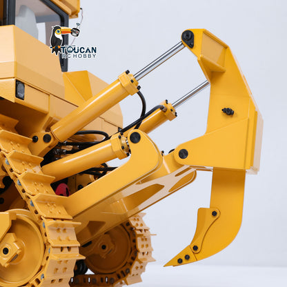 US STOCK Metal 1/14 RC Bulldozer Hydraulic DXR2 Remote Control D10T Tracked Dozer Model