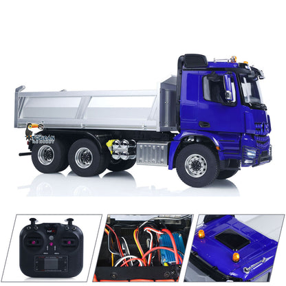 6x6 1/14 RC Hydraulic Dump Truck 3348 2025 Tipper Metal Axles Gearbox Suspension Bucket Oil Tank Light Sound