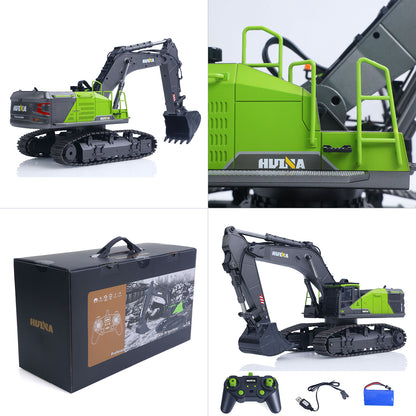 US STOCK HUINA 1/14 593 Toys Model RC Excavator Car Gift Battery 2.4G Remote Control Digger