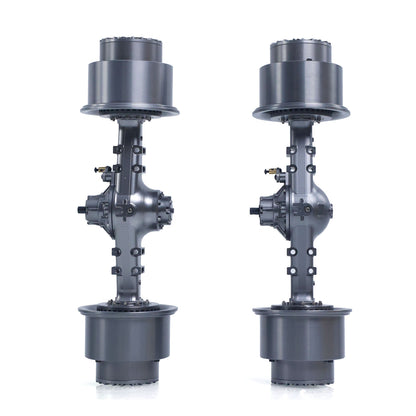 Metal Wheel Side Reduction Front Axle for 1/14 RC Hydraulic Loader ZW370 JDM-198 Radio Control Articulated Truck Model E450C Construction Vehicle