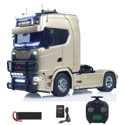 TOUCAN 1/14 Remote Control Tractor Truck 4X2 TAMIYA Chassis 56379 3Speed Gearbox Flowing Water Light Smoke Unit ST8 Radio RTR Demon Eye Electric Windshield Wiper