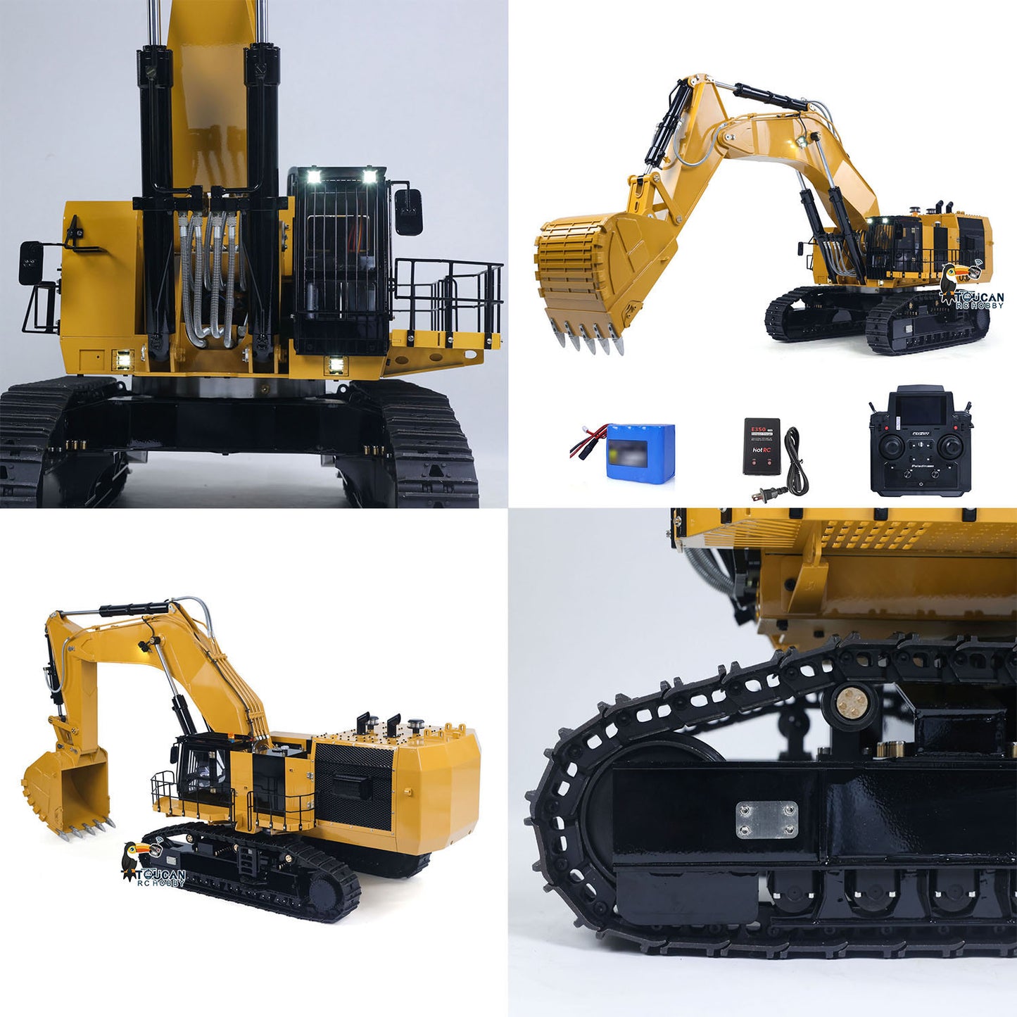 RTR 1/14 Hydraulic RC Excavator 6015B Metal Remote Control Digger Heavy Duty Model Construction Vehicle Flysky PL18EV Lite