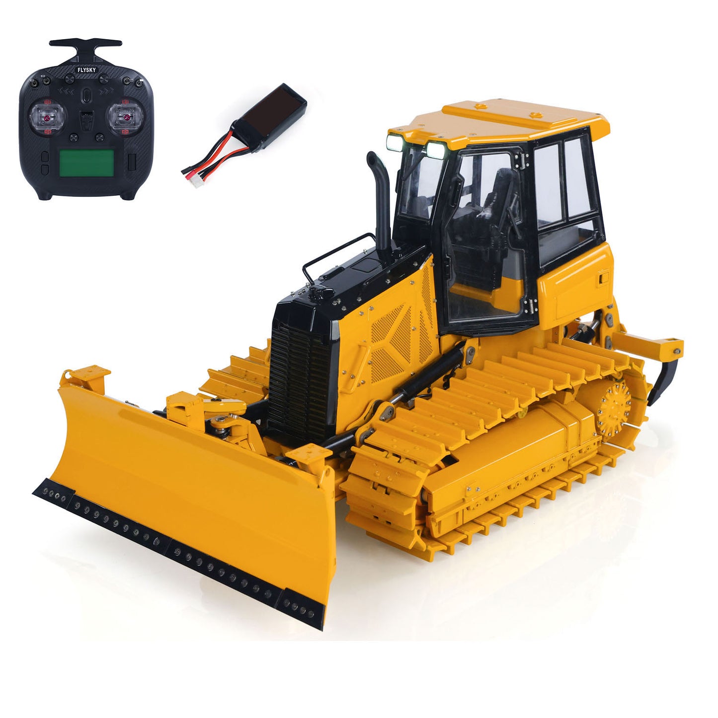 US Stock Metal 1/12 RC Hydraulic Bulldozer D3 Remote Control Engineering Vehicles 4CH Valve Construction Car Light Sound Flysky ST8 Radio