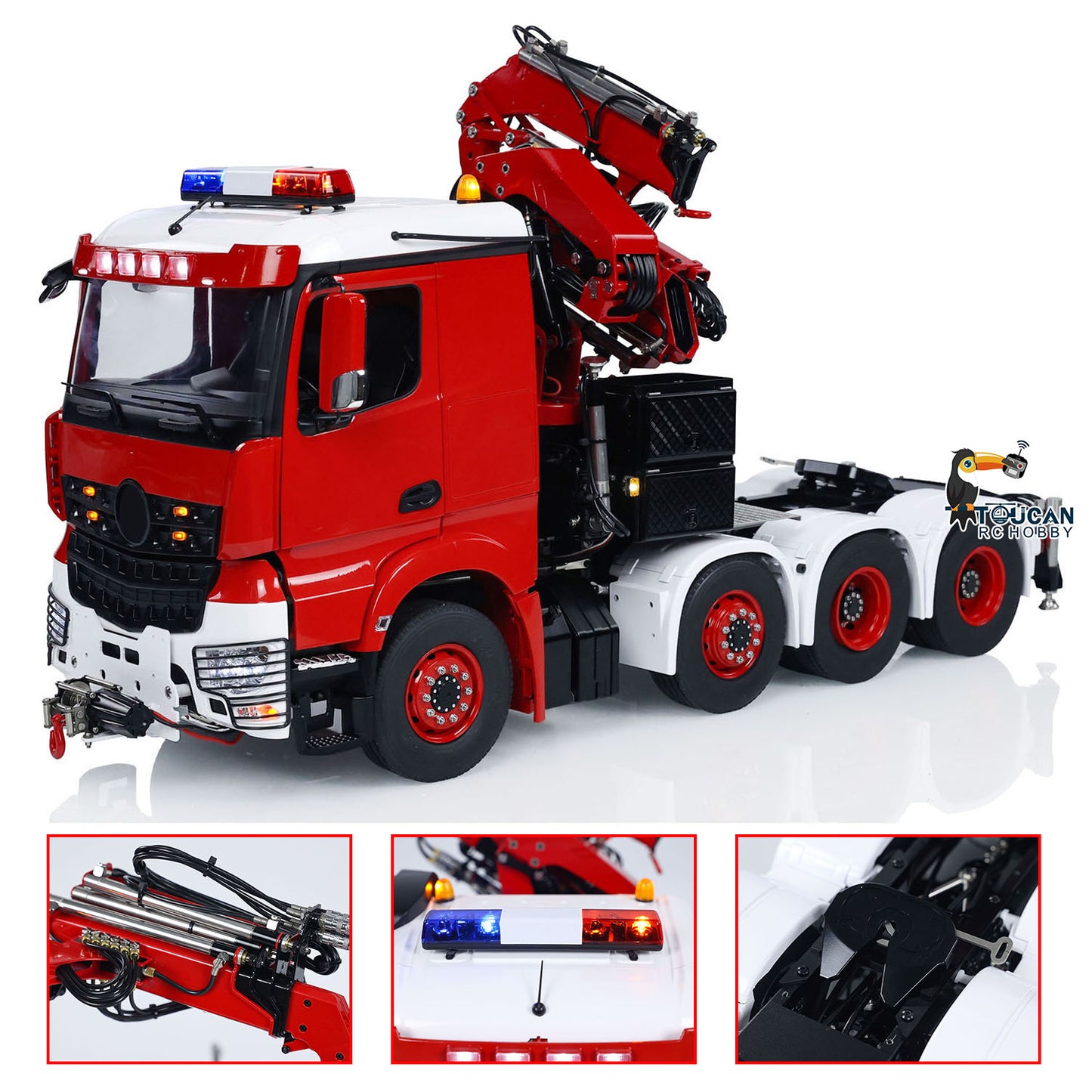 LESU 8x8 1/14 RC Hydraulic Crane Tractor Truck With Fly Jib Arm