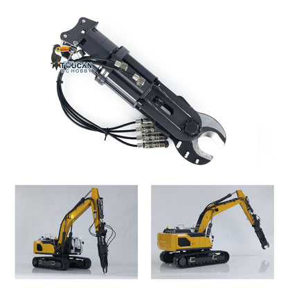 XDRC Metallsiebschaufel, Klauengreifer, LED-Leuchten, Aufreißer, Vertikutierer für 1/14 L945 RC Hydraulikbagger