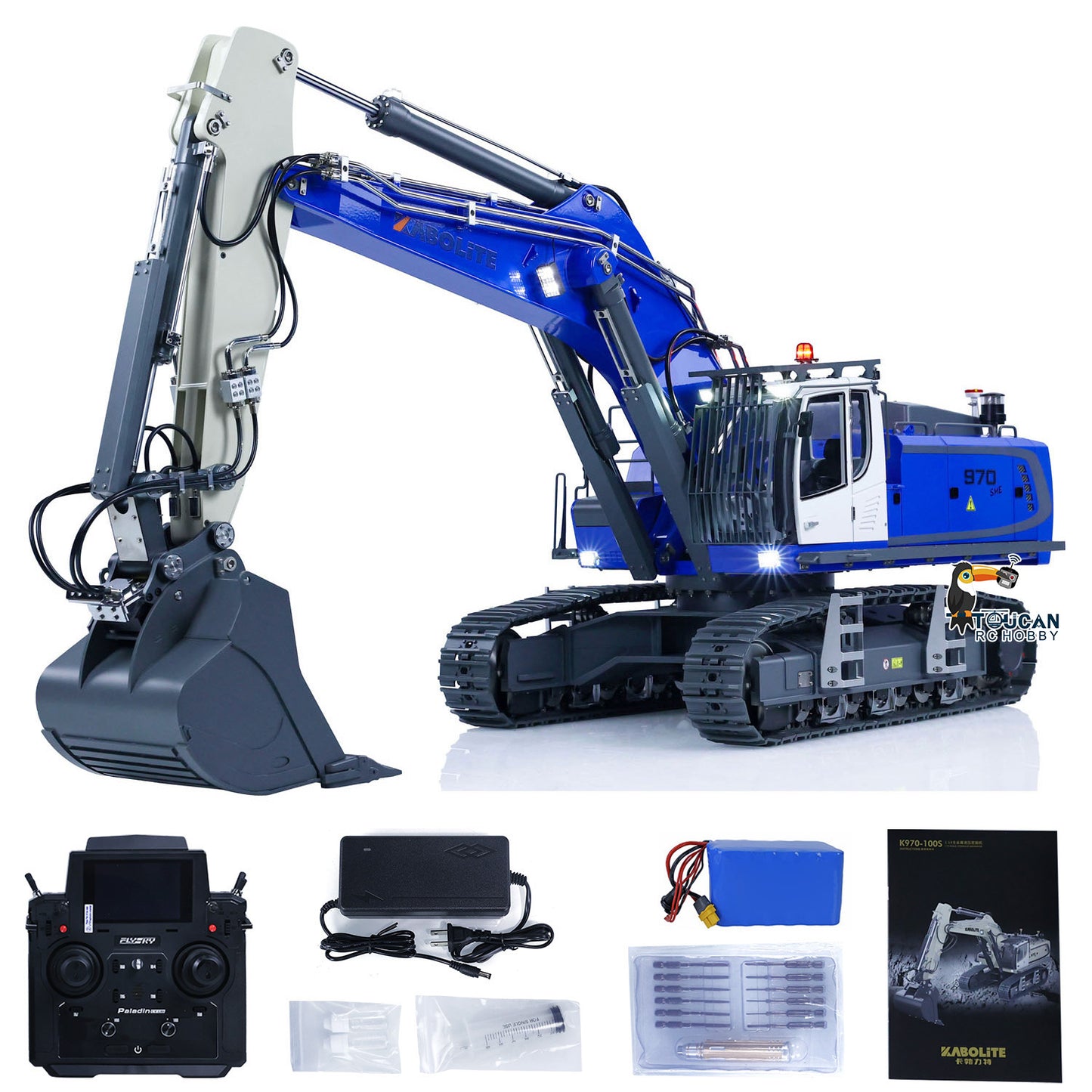 Excavatrice hydraulique en métal Kabolite K970 100S Pro 1/14 RC RTR