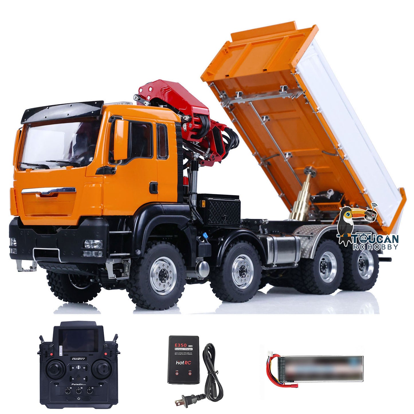 LESU 1/14 Metall MAN 8X8 RTR RC Hydraulische Montiert Dumper Lkw Mit Kran Z0063