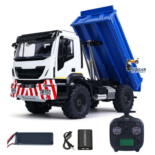 MD 1/14 4x4 Metal Radio Control Hydraulic Dumper Trucks 2Speed Gearbox Differential Locks RC Tipper Light Sound RTR Model