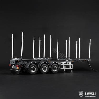 LESU 1/14 Metal Log Semi Trailer RC Wood Transport Car Light Electric Lifting Leg Servo-Controlled Drum Brake for TAMIYA Tractor