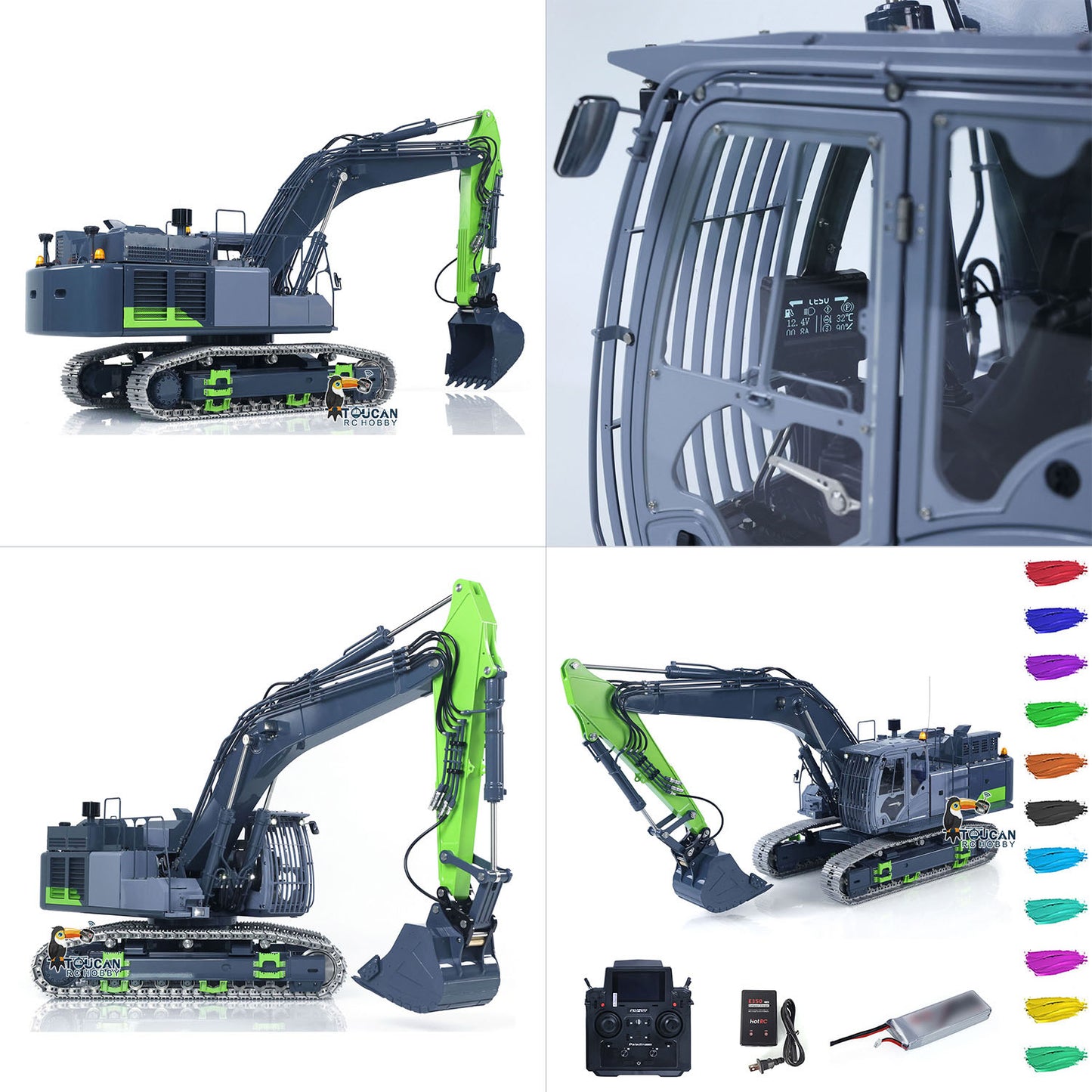 LESU Metal 1/14 RC Hydraulic Excavator Aoue ZX490 Upgraded Heavy Digger Model Paladin PL18EV Lite Sound Smoke