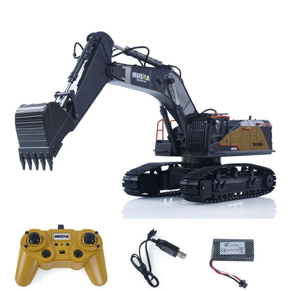 US STOCK HUINA Toy 1/14 592 RC Tracked Excavator Car Model Gift 2.4G Radio Light Sound