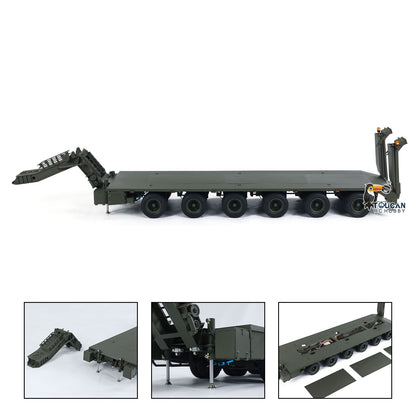 Metal RC Hydraulic Semi Trailer for 1/14 Elefant FAUN SLT-56 Tank Transporter