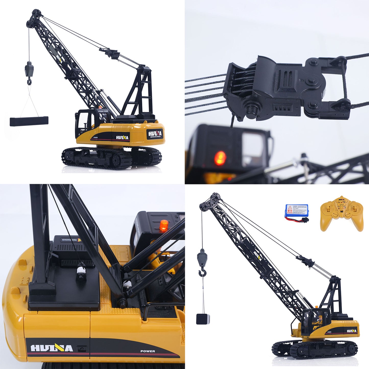 US STOCK HUINA 572 15CH RC 1/14 Construction Crane Truck Tower Excavator Model Car Toy