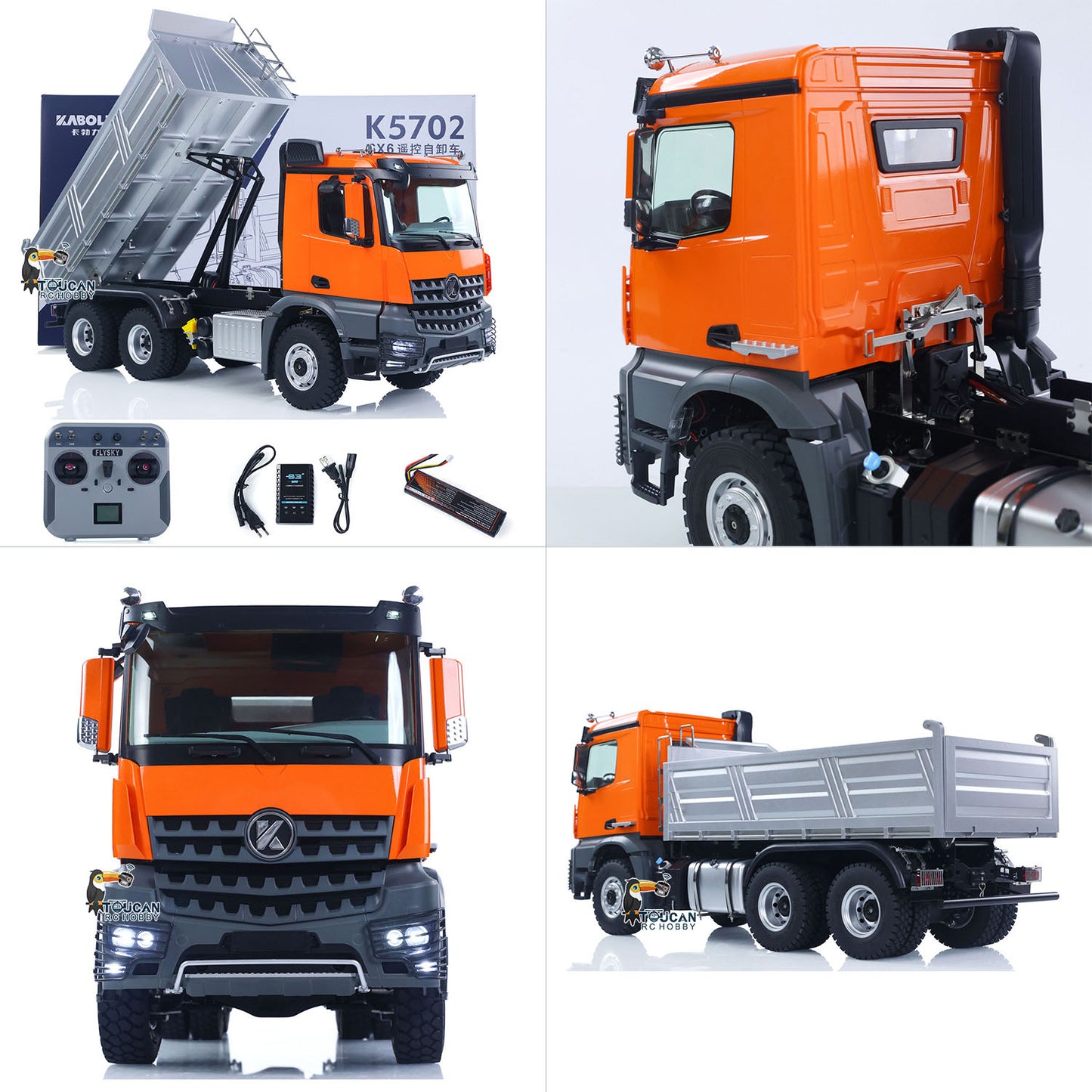 1/14 2.4G RC Electric Lifting Dumper 5702 Model 6*6 Tipper Vehicle 2Speed Sound Light Motor RTR Car Gifts Adults