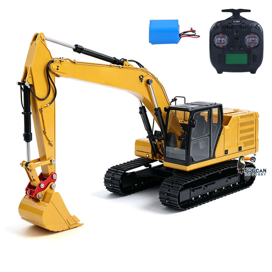 TOUCAN Metal 1/14 Remote Control Hydraulic Excavator 320 8Ways Valve RC Digger Engineering Vehicle ST8 Radio Lights Battery RTR Model