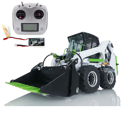 US STOCK LESU 1/14 Wheeled Skid-Steer Hydraulic RC Loader Aoue LT5H I6S Radio Controller