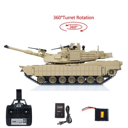 TOUCAN 1/16 Metal RC Tank 3918 Abrams M1A2 TUSK II Dual Flow Gearbox 360 Turret Rotary Infrared Combat Barrel Recoil FPV