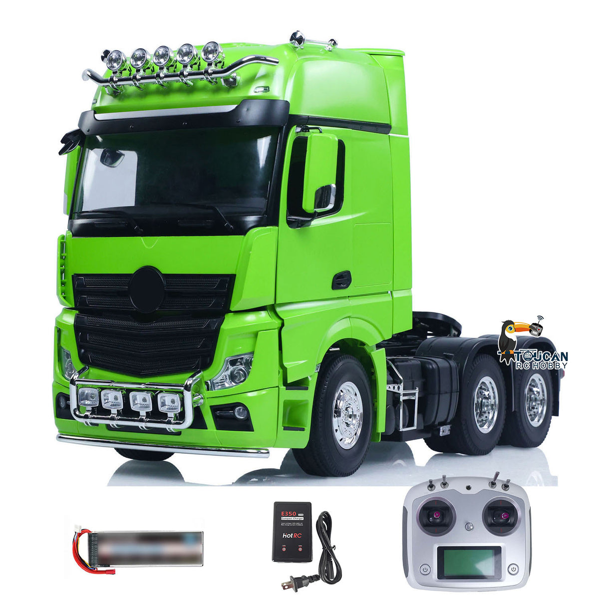 1/14 6*4 RC Tractor Truck 3363 Remote Control Lorry Car Model 540 Brushed Motor 60A ESC Openable Door Flysky I6S Radio RTR