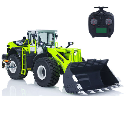 JDM 198 1/14 Hydraulic RC Wheel Loader ZW370 Metal Construction Model 4WD Diff Lock 2 Speed Gearbox Brushless Drive Sound Light