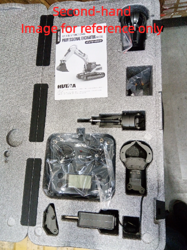 Second Hand US Stock HUINA New Upgrade 580 1/14 Metal Excavator Model Engineering Vehicle Electric Ball Grabber 360 Rotating Shear Claw Sound Lights