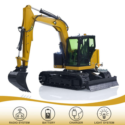 Metal 1/14 RC Hydraulic Excavator C308 Radio Controlled Digger Construction Vehicle RTR Model Flysky ST8 Radio Battery
