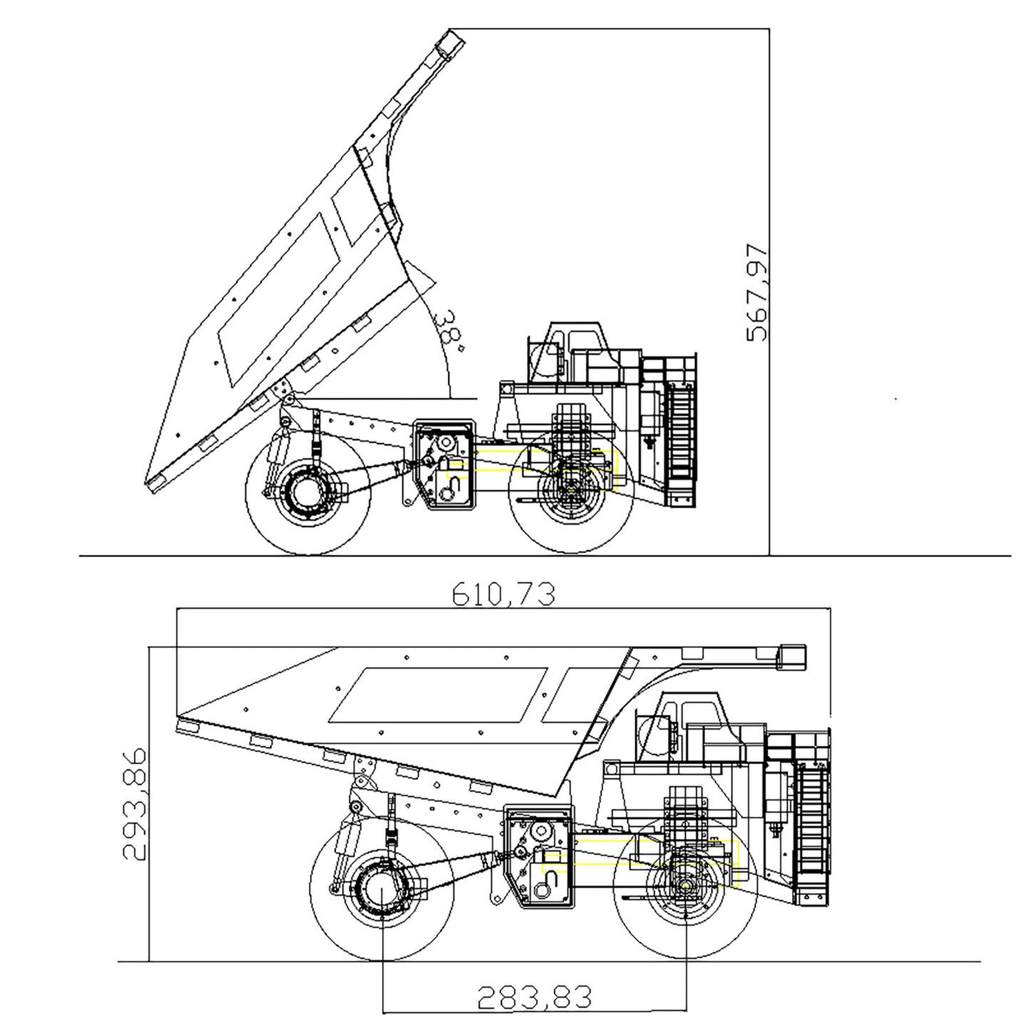 Metall 1/20 793D RC RTR Hydraulischer Bergbau-LKW-Kipper