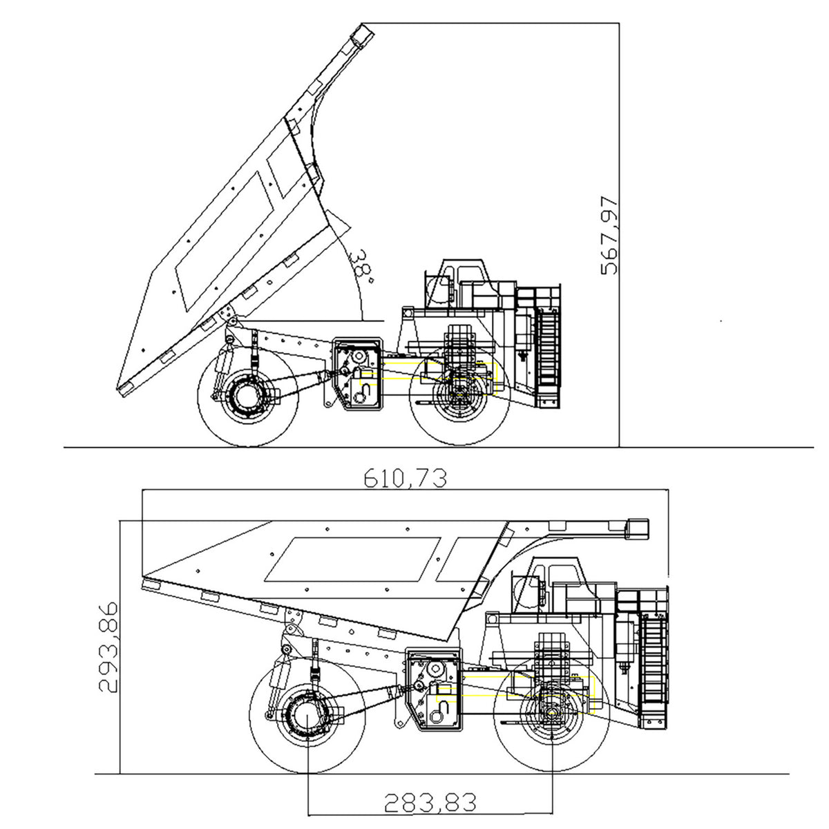 Metal 1/20 RC Hydraulic Mine Truck 793D Heavy Duty Remote Control Dumper RTR 2Speed Gearbox Flysky I6X Radio Light System