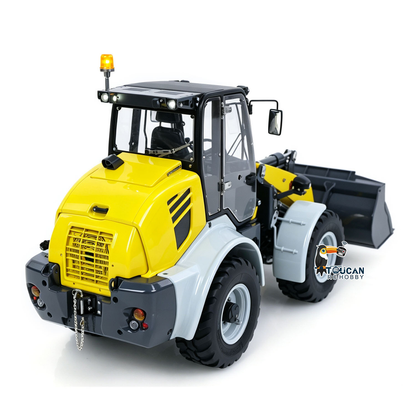 LESU Metal 1/14 Remote Control Hydraulic Loader Aoue WA100M-8 RTR 4CH Valve RC Engineering Vehicle Quick Coupler Lights Sounds