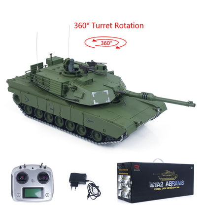1/16 TOUCAN Remote Control Battle Tank 3918 Abrams M1A2 Metal Gearbox 360 Rotation Barrel Recoil Elevation Laser Aiming Light