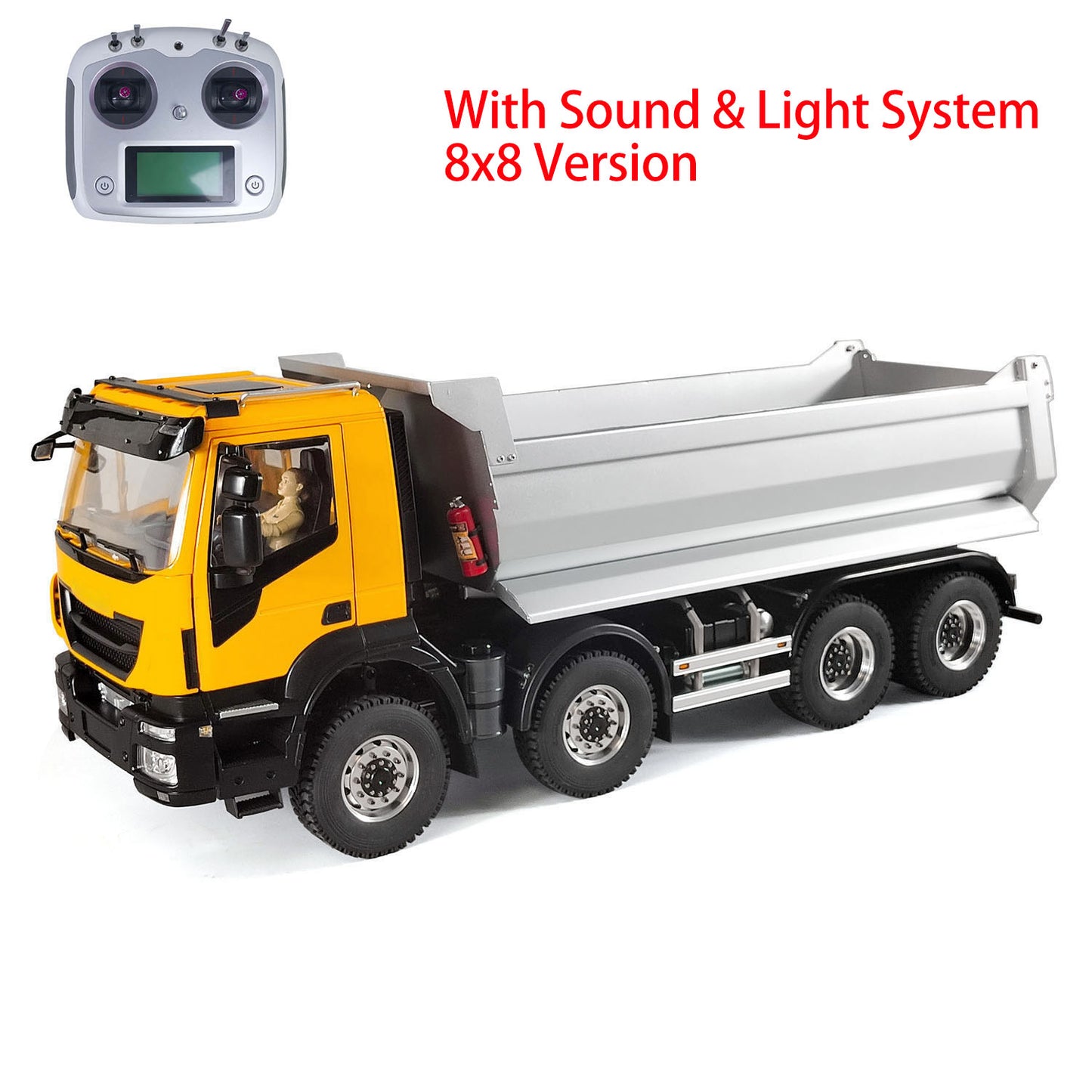 1/14 8x8 Metal PNP Hydraulic RC Truck Dumper Tipper With Differential Lock Axles Sound Light System